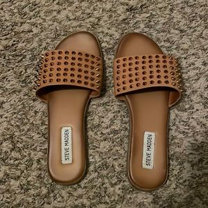 GUC studded leather slide sandals